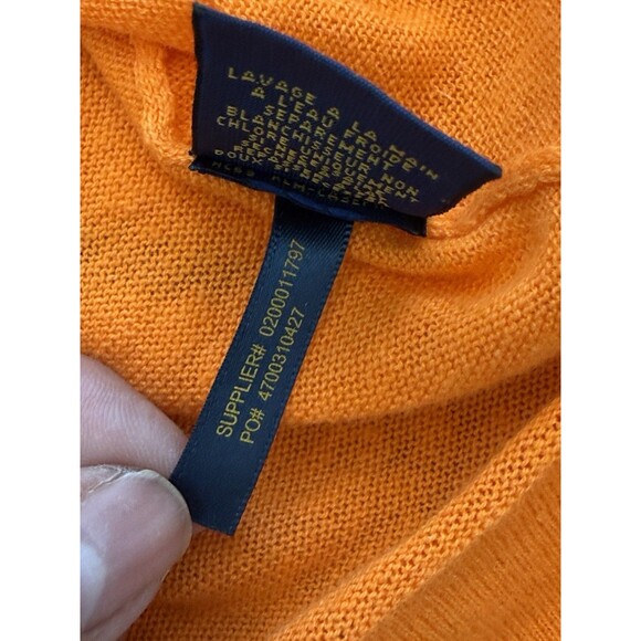 POLO RALPH LAUREN Women’s M/M Orange Linen Blend Preppy Lightweight Sweater - Picture 6 of 8